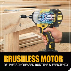 Brushless Cordless Impact Driver,for Dewalt 20V Max Battery,1/4″ Compact,2 Speed