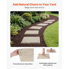 Garden Stepping Stones, 8 Pcs 15.5 X 15.5 In. Weather-Resistant Plastic Path Pav