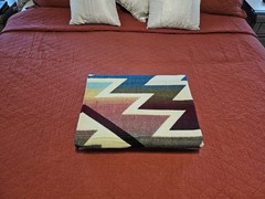 EXTRA LARGE, REVERSIBLE, ALPACA WOOL,MULTICOLOR BLANKET ECUADOR 74,8×91,33 in
