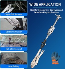 Locking Pliers Slide Hammer Puller Set, 9.8 in Locking Pliers 2 lb Slide Hamm…