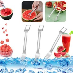 Watermelon Slicer Cutter,2-in-1 Fork Stainless Steel Fruit Cutting Artifact Lot
