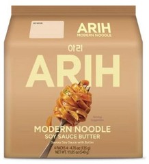 ARIH Modern Noodles Western Korean Fusion Soup Less Noodles Soy Sauce Butter 4pk