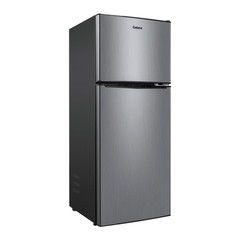 4.6 Cu Ft Stainless Steel Mini Fridge with Freezer—Compact, Energy-Efficient Ref