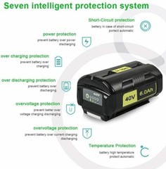 1-4 Pack For Ryobi OP40602 40V 6Ah High Capacity HP Lithium Battery With LED NEW