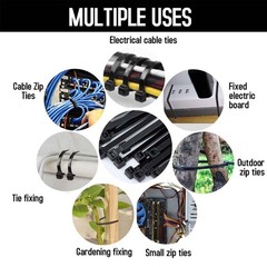 1000Pcs 12″ Cable Zip Ties Heavy Duty 40LBS Ultra Nylon Wrap Wire UV Resistant