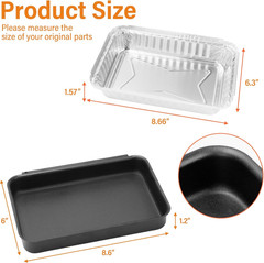 Drip Pan for Weber, 93305 Catch Pan with 20-Pack 6415 Foil Grease Tray Liners, f