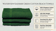 2 Piece – Hotel & Spa Pool Beach Towels 100% Ring Spun Cotton Kashmir Green