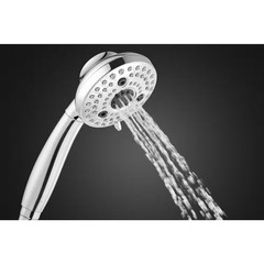 Lavmere 7-Spray 4.2 In. Single Wall Mount Handheld Adjustable Shower Head 1.8 GP