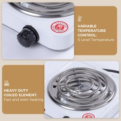 Portable Electric Countertop Single Or Double Burner Stove Hot Plate 1000W/2000W