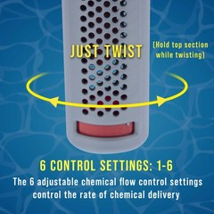 Floating Spa, Hot Tub, Pool Chlorine & Bromine Chemical Dispenser, 6 Settings