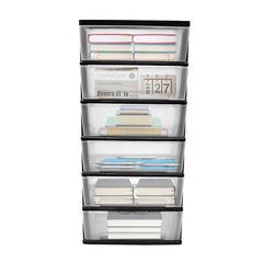 Rolling Drawer Cart Mobile PP 6-Drawer Dorm Storage Cart for Offices Home