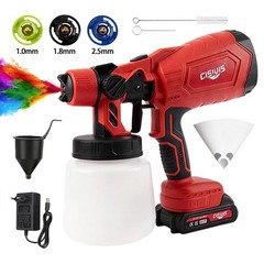 With 2 Batteries High Pressure Cordless Paint Sprayer Electric HVLP Spray Gun.