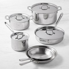 All-Clad D3® Tri-Ply Stainless-Steel 10-Piece Cookware Set, with 3-Qt. Saucepan,