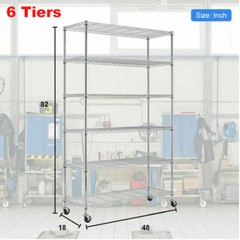 5/6 Tier Wire Shelving Unit NSF Metal Shelf Rack Adjustable For Home-saving