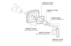American Standard T018500.002 Edgemere Chrome Shower Valve Trim Kit (New) Qty-1