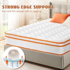 10″ 12″ Pocket Spring Hybrid Mattress, Twin Txl Full Queen King Size