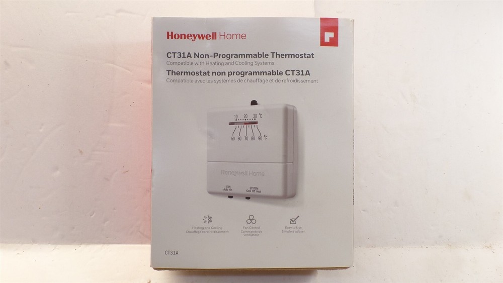HONEYWELL CT33A HOME HORIZONTAL NON-PROGRAMMABLE THERMOSTAT TEMP CONTROL