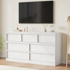54″w 7 Drawers Dresser for Bedroom,Wide Wood Chest of Drawers Organizer 4 Colors
