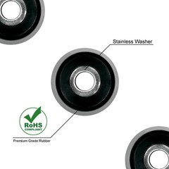 3/4″ Small Hard Rubber Bumper Feet with Stainless Washer and Screws, 20 Pack