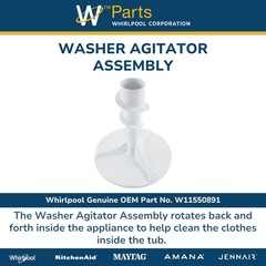 Whirlpool W11550891 Genuine OEM Washer Agitator Assembly