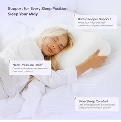 Mellow CloudAlign Sleep Pillow Memory Foam Neck Support – See Photos