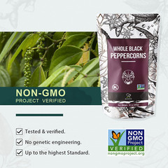 Whole Black Peppercorns, Kosher Freshly Peppercorn Bulk, for Grinder Refill 16Oz