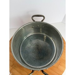 Fabrication Francaise Copper Pot Tin Lined w/ Lid 2 Handles 10.25″ 2 mm READ