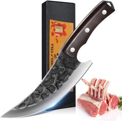 Forged Serbian Butcher Knife High Carbon Steel Meat Cleaver Chopping Knife