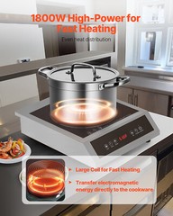 Commercial Electric Induction Cooktop 1800W Countertop Burner 9 Temp Levels
