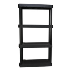 Hyper Tough 4-Tier Plastic Shelving Unit, Heavy Duty Garage Storage Rack, 280lb