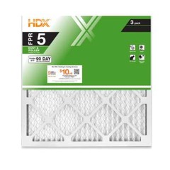 25 X 25 X 1 Standard Pleated Air Filter FPR 5 3-Pack Non-Electrostatic Cardboard
