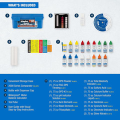 K-2006-SALT FAS-DPD, 9-In-1 Pool & Spa Test Kit, Free & Combined Chlorine, Ph, A