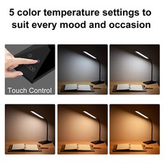 Dimmable LED Desk Table Lamp with USB Charging Touch Control USB Table Base Lamp