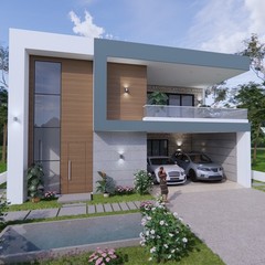 39×56 Feet House Plans 3d 12×17 Meter 6 Beds 8 Baths PDF File and (A4 Hard Copy)