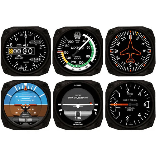 NEW Trintec Modern Aviation Coasters: 6-Piece Non-Slip Instrument Set