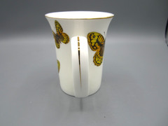 Grace Teaware White Yellow Butterfly Fine Porcelain Tea Coffee Mug 10 oz. (545)