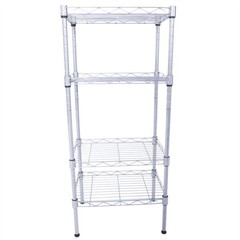 Rectangle Carbon Steel Metal Assembly 4-Shelf Kitchen Storage Rack Silver Grey