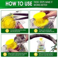 10 Pack Outdoor Fly Traps, Disposable Non Toxic Hanging Catcher Killer Large Bag