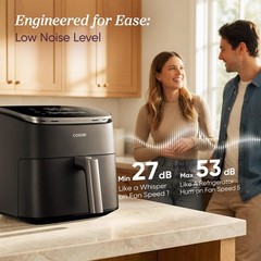 6Qt 9-in-1 TurboBlaze Air Fryer Ceramic Coating 90°-450°F Precise Heating