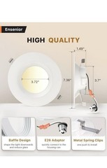 Ensenior 5/6 Inch 5CCT LED Can Lights 12 Pack, Retrofit Led Recessed Lighting…