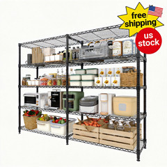 Metal Storage Shelves 5-Tier, Heavy Duty Wire Rack Shelving Unit, Adjustable