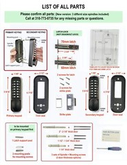 Mechanical Keyless Combination Latch Door Lock with Double Keypads Oil Rubbed