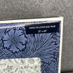 William Morris King Pillowcases Pair CHRISTCHURCH – MINERAL floral 21″ X 42″