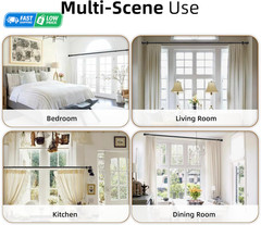 Adjustable Black Curtain Rod Set 28-44″ Heavy Duty with Brackets for Any Room