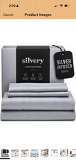Silvery Queen bedding Silver infused technology Gray