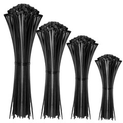 Cable Zip Ties,400 Pack Black Assorted Sizes 4+6+8+12-Inch(400PCS Set),