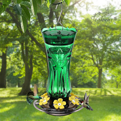 Charming Green 18 OZ Hummingbird Feeder with 6 Feeding Ports & Built-in Ant Moat