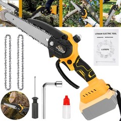 8 inch Electric Mini chainsaw Cordless Handheld Chain Saw 2 Chains for Dewalt