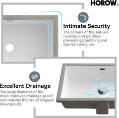 24” Rectrangle Undermount Vitreous Ceramic Lavatory Vanity Bathroom Sink White