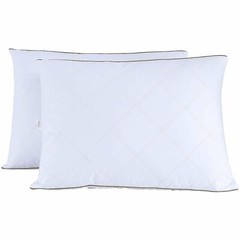 2PCS Medium Firm Feather Pillows for Sleeping Oval Gusseted Down Pillows